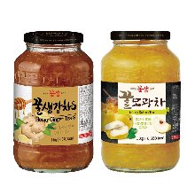 꽃샘 꿀생강차S 1kg + 꽃샘 꿀모과차 1kg