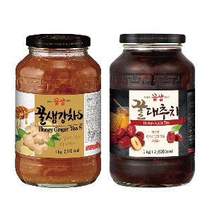 꽃샘 꿀생강차S 1kg + 꽃샘 꿀대추차 1kg